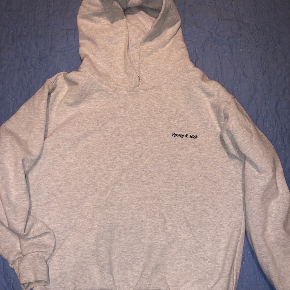 SPORTY AND RICH GREY HOODIE